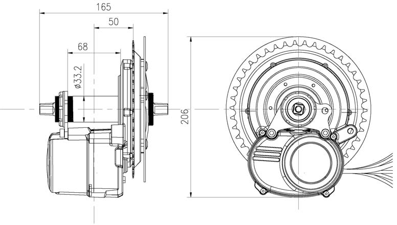 DM02 500W Motor-Kit inkl. T24 Display 2